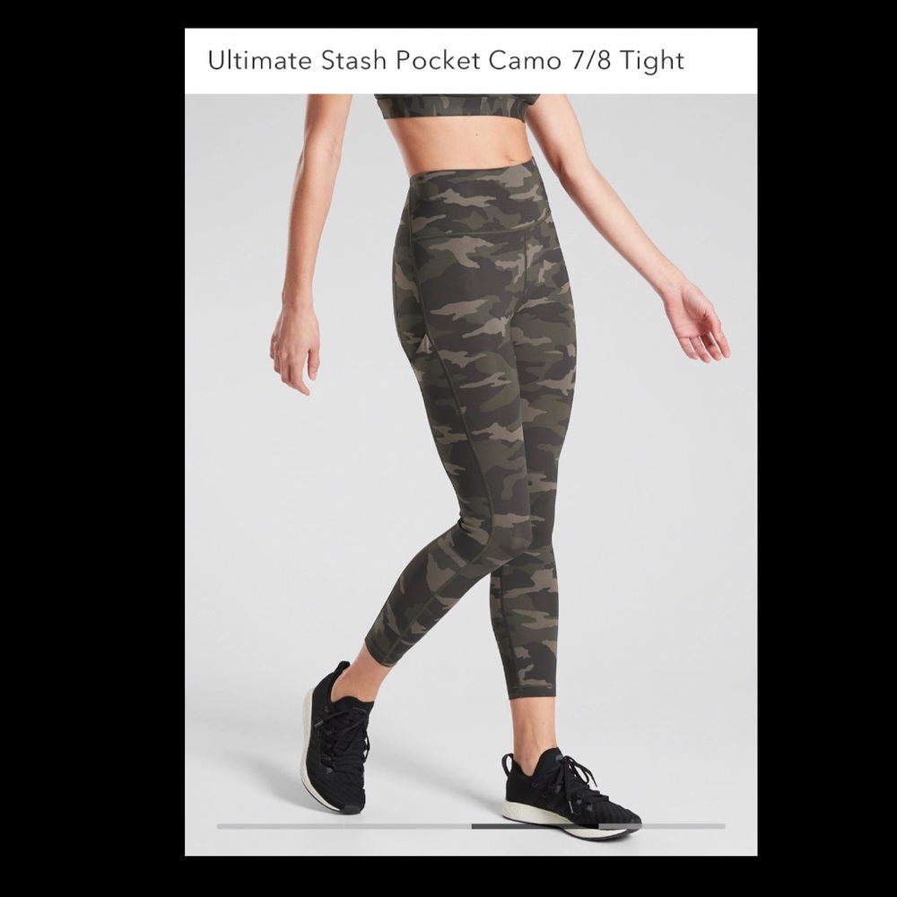 Athleta Ultimate Stash Pocket Camo 7/8 Tight NWT